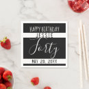 Search for happy 40 40th birthday napkins Black and white