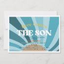 Search for here comes the son baby boy shower invitations Rainbow