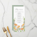 Search for watercolor orange florals wedding menus For her