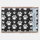 Search for black and white dog blankets Pattern of paws