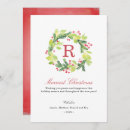 Search for monogrammed christmas cards Red and green
