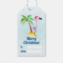 Search for tropical christmas gift tags Pink flamingo