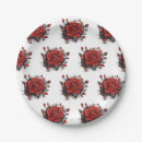 Search for red rose plates Illustration