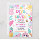 Search for seven birthday invitations Summer pool party