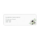 Search for black and white flowers return address labels Botanical