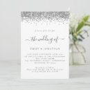 Search for silver glitter wedding invitations Modern