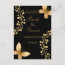 Search for gold butterfly wedding invitations Black and gold