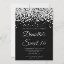 Search for black silver sweet 16 invitations Modern