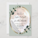 Search for gold and emerald green wedding invitations Eucalyptus