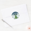 Search for animals in snow stickers Christmas tree