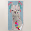 Search for llama beach towels Decorated