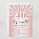 Search for rose gold 40th birthday invitations Party