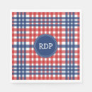 Search for red and white gingham napkins 4th of july
