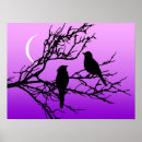 Search for bird on branch silhouette posters Purple