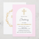 Search for pink and gold christening invitations Simple