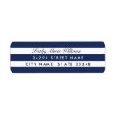 Search for navy blue and white stripe return address labels Trendy