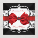 Search for black white red damask invitations Bow