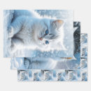 Search for christmas kitten wrapping paper Snow