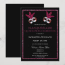 Search for pink and black masquerade party invitations For her