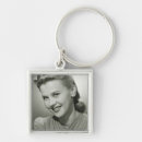 Search for head of a woman key rings Looking at camera