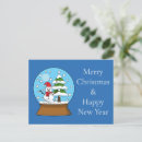 Search for snow globe postcards Snowman