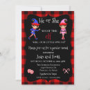 Search for holiday gender reveal invitations Red