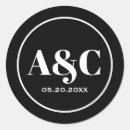 Search for bride and groom initials stickers Minimalist