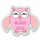 Search for cute pink cartoon bird stickers Owl