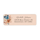 Search for blue flower return address labels Modern