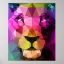 Search for geometric lion art Design