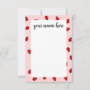 Search for ladybug note cards Red