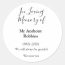 Search for in memory of stickers Funeral keepsake