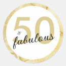 Search for black white gold birthday stickers 50 and fabulous