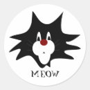 Search for black and white cartoon stickers Meow