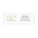 Search for 60th birthday return address labels Modern bold
