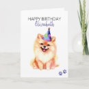 Search for pomeranian birthday cards Watercolor