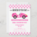 Search for pink race car invitations Vintage
