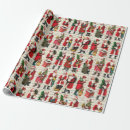 Search for vintage script wrapping paper Red and green