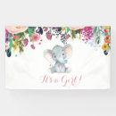 Search for watercolor floral banners Girl baby shower