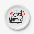 Search for just married plates Black and white