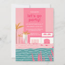 Search for retro pool party invitations Malibu