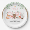 Search for woodland plates Girl baby shower