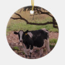 Search for black and white cow christmas tree decorations Country