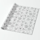 Search for doodle drawing wrapping paper Black and white