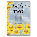 Search for sunflower numbers table cards Rustic