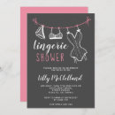 Search for pink lingerie shower invitations White