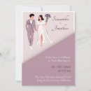 Search for bride and groom cartoon wedding invitations Modern