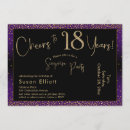 Search for black 18th birthday invitations Gold glitter