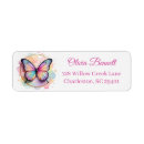 Search for rainbow butterfly return address labels Pastel