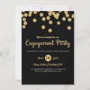Search for glitter engagement party invitations Black and gold